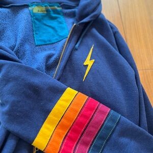 Aviator Nation Blue and Yellow Jacket Vibrant Style